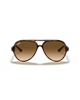 The Ray-Ban Cats 5000 Classic Sunglasses in Polished Light Havana & Light Brown Gradient