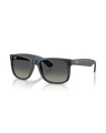 The Ray-Ban Justin Classic Sunglasses in Polished Rubber Blue