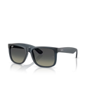 The Ray-Ban Justin Classic Sunglasses in Polished Rubber Blue