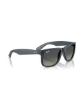 The Ray-Ban Justin Classic Sunglasses in Polished Rubber Blue