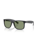 The Ray-Ban Justin Classic Sunglasses in Matte Opal Grey & Green