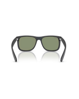 The Ray-Ban Justin Classic Sunglasses in Matte Opal Grey & Green