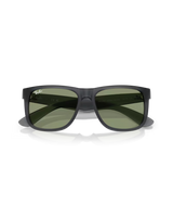The Ray-Ban Justin Classic Sunglasses in Matte Opal Grey & Green