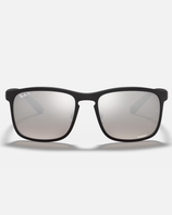 The Ray-Ban Chromance Polarised Sunglasses in Black & Silver