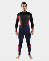 Response 5/3mm Back Zip Wetsuit in Navy & Red