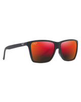 The Maui Jim Cruzem Polarised Rectangular Sunglasses in Matte Black & Hawaii Lava