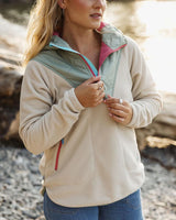 Juana 1/4 Zip Fleece Jacket in Oatmeal