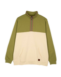 The Santa Cruz Mens Camper Crew 1/4 Zip Sweatshirt in Iguana & Blond Wood