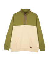 The Santa Cruz Mens Camper Crew 1/4 Zip Sweatshirt in Iguana & Blond Wood
