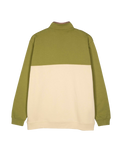 The Santa Cruz Mens Camper Crew 1/4 Zip Sweatshirt in Iguana & Blond Wood