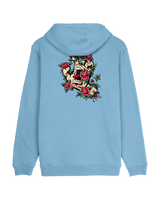 Screaming Hand Rose Flash Hoodie in Pacific Blue