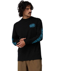 The Santa Cruz Mens Mono Vertigo Dot Long Sleeve T-Shirt in Black