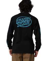 The Santa Cruz Mens Mono Vertigo Dot Long Sleeve T-Shirt in Black