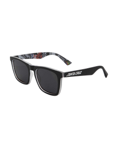 The Santa Cruz Mens Strip Sunglasses in Black Collage & Black