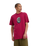 The Santa Cruz Mens Crescent Bone Hand T-Shirt in Burgundy