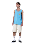Partial Dot Vest in Pacific Blue