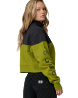 The Santa Cruz Womens Split Sun 1/4 Sweatshirt in Black Wash & Pesto