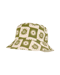 The Santa Cruz Womens Sun Daze Reversible Bucket Hat in Green Sun Daze & Off White