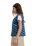 The Santa Cruz Womens Classic Label Gilet in Blue Wave Check