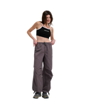The Santa Cruz Womens Strip Parachute Trousers in Slate Grey