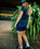 Line Up Utility Playsuit in Dark Denim