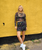 Strip Digi Mesh Mini Skirt in Starfish Repeat