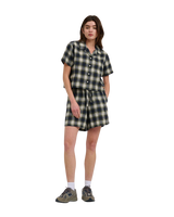 The Santa Cruz Womens Classic Check Crop Shirt in Navy & Green