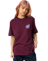 The Santa Cruz Womens Imprint Moon Dot T-Shirt in Dark Cherry