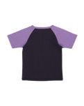Helix Raglan T-Shirt in Black Wash & Purple Haze