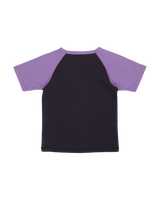 Helix Raglan T-Shirt in Black Wash & Purple Haze