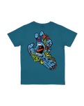 The Santa Cruz Boys Boys Roskopp Screaming Five T-Shirt in Teal