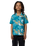 The Santa Cruz Boys Boys Stamped Opus Shirt in Teal Woodcut Camo