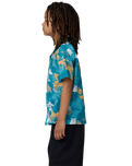 The Santa Cruz Boys Boys Stamped Opus Shirt in Teal Woodcut Camo