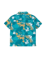 The Santa Cruz Boys Boys Stamped Opus Shirt in Teal Woodcut Camo