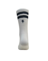 The Yogi Bare Womens Eco Bamboo Pilates Grip Socks in Navy Double Stripe