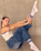The Yogi Bare Womens Eco Bamboo Pilates Grip Socks in Navy Double Stripe