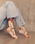 The Yogi Bare Womens Eco Bamboo Pilates Grip Socks in Warm Sand Tie Dye