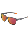 The Sinner Sunglasses Knoll Polarised Sunglasses in Matte Dark Grey & Orange Red Oil