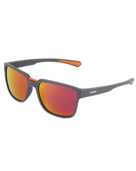 The Sinner Sunglasses Knoll Polarised Sunglasses in Matte Dark Grey & Orange Red Oil
