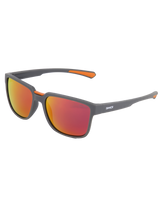 The Sinner Sunglasses Knoll Polarised Sunglasses in Matte Dark Grey & Orange Red Oil