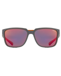 The Sinner Sunglasses Knoll Polarised Sunglasses in Matte Dark Grey & Orange Red Oil