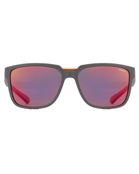 The Sinner Sunglasses Knoll Polarised Sunglasses in Matte Dark Grey & Orange Red Oil