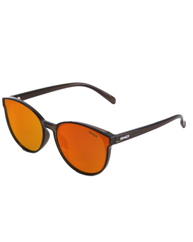 The Sinner Sunglasses Kyoto Polarised Sunglasses in Shiny Dark Brown & Orange Oil