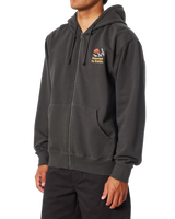 Sunset Embroided Zip Hoodie in Black Wash