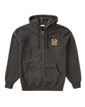 Sunset Embroided Zip Hoodie in Black Wash