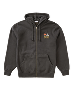 Sunset Embroided Zip Hoodie in Black Wash