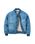 Lucia Denim Sherpa Bomber Jacket in Denim Blue