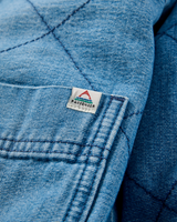 Lucia Denim Sherpa Bomber Jacket in Denim Blue