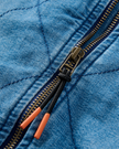 Lucia Denim Sherpa Bomber Jacket in Denim Blue