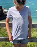 The ACS Clothing Girls Girls Cornwall Palm T-Shirt in Lavender